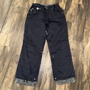 686 Smarty Tech Snow Ski Pants Black Zip Pockets Lined Snap Men's Size XL